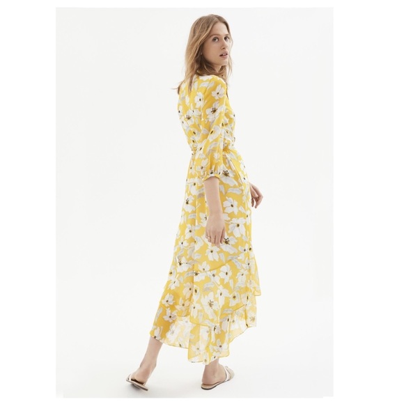 banana republic yellow floral dress